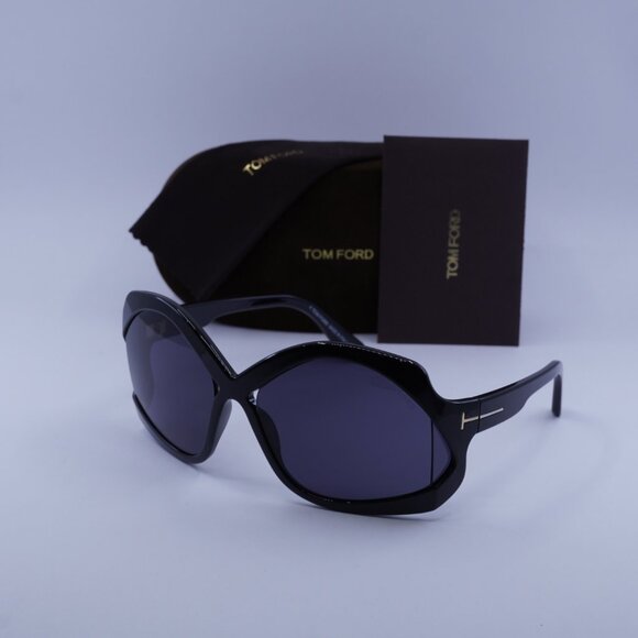 Tom Ford Cheyenne FT0903 01A Geometric Sunglasses - Shiny Black/Smoke - Picture 5 of 10